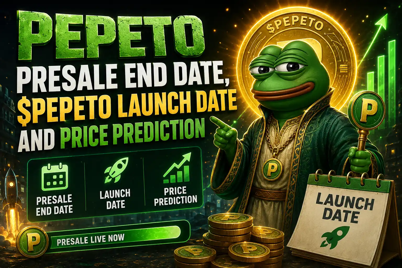 Pepeto Presale End Date, $Pepeto Launch Date and Price Prediction