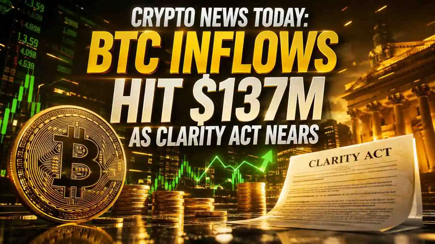 Crypto News Today BTC Inflows Hit $137M as Clarity Act Nears