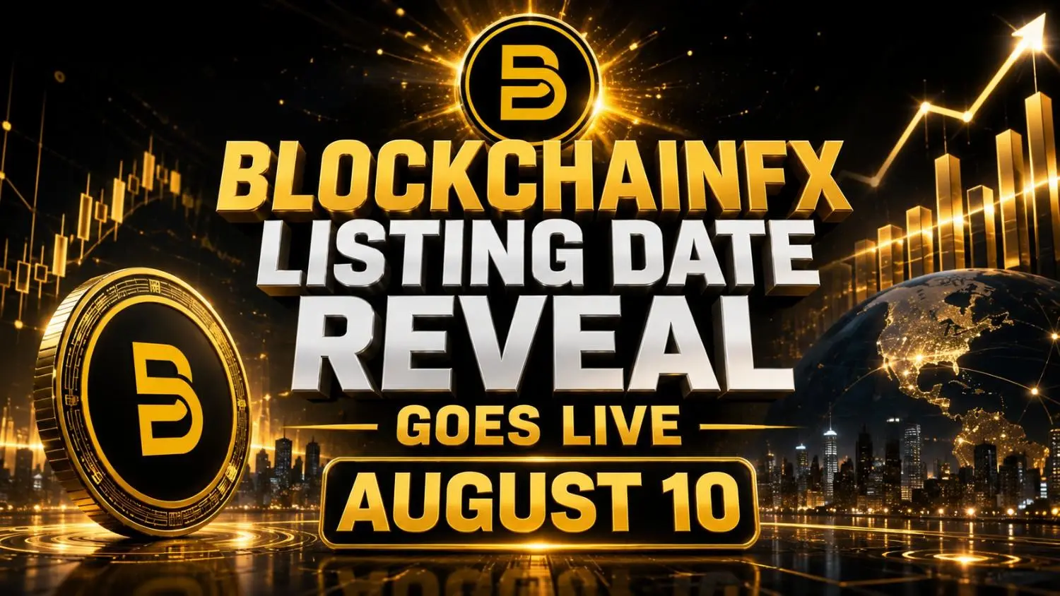 BlockchainFX BFX launch date reveal countdown banner with one day left