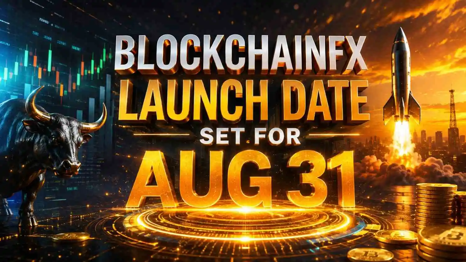 BlockchainFX BFX token launch date August 31 announcement