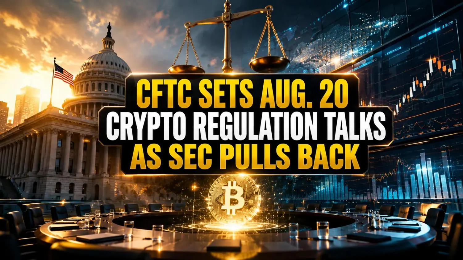 CFTC and SEC building blocks representing crypto regulation talks in Washington