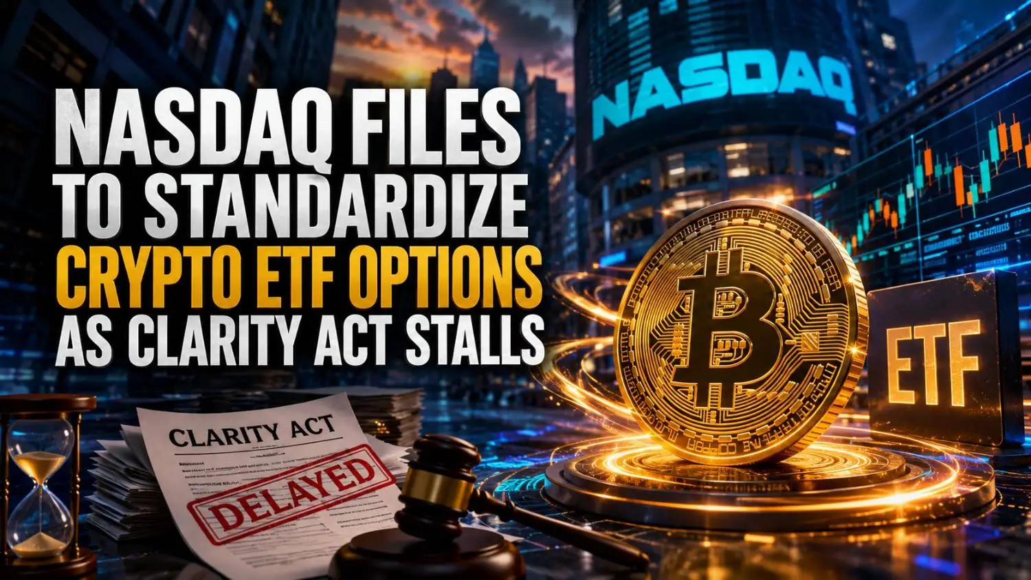 Nasdaq files to standardize crypto ETF options as Clarity Act stalls
